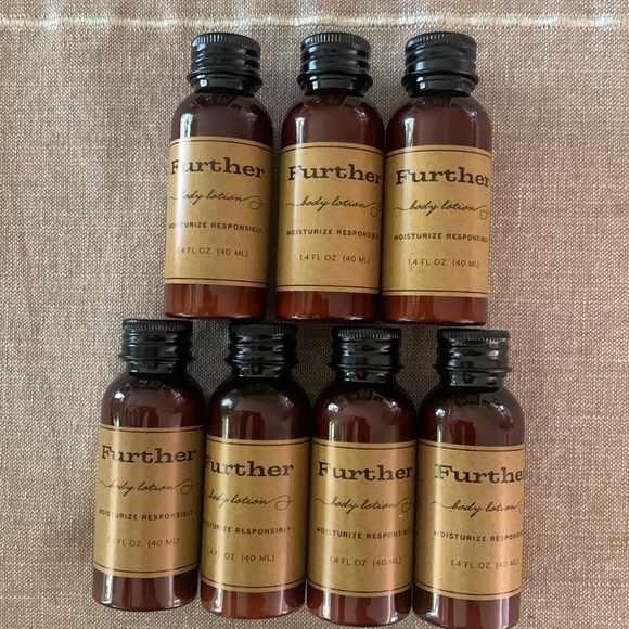 FURTHER Body Lotion Lot of 7 travel size bottles bergamot, olive oil, grasses - Picture 5 of 7
